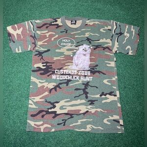 Woodchuck Hunt Vintage Camo Funny Graphic Single Stitch T Shirt